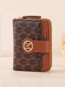 New Retro Lychee Pattern Letter Design Wallet Multi-Card Slots Short Wallet Small Women Purse Thicken Korean Fashion Compact Vintage Coin Pouch For Women Wallet Purse Wallet Small Wallet Cute Wallet Mini Wallet