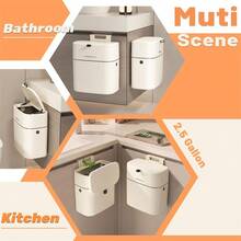 带盖厨房垃圾桶，壁挂式家用新款，浴室/卫生间/厨房食物垃圾悬挂式储物桶，带盖小型室内桌面堆肥桶