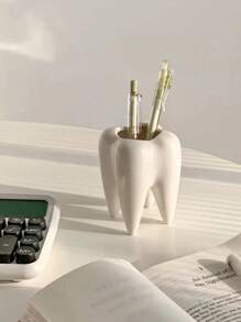 1/2pcs Novelty Teeth Shaped Pen Holder, Creative Desk Decor Gift