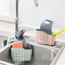 1pc Kitchen Organizer, Adjustable Snap Sink Sponge Holder, Kitchen Hanging Drain Basket, Kitchen Gadget