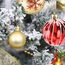 44 Stücke Weihnachtskugeln Rot und Golden Ornament Set, Kunststoff Anhänger Ornamente, exquisite Weihnachtsbaum Dekoration, Festliche Hochzeit Party Dekoration, Weihnachtsurlaub Hängende Methode Anhänger Dekorationen, Szenen Dekorationen, Wandbehänge für den Raum, Heim Dekorationen, Fenster Dekorationen mit 12 Stücke 6cm große und 32 Stücke 3cm Rot & Gold 2 Größen Weihnachtsbaum Kugeln - Verschiedenfarbig - Übersicht 6