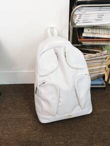 1 件拉链封口尼龙材质多口袋背包，纯色战术大容量背包，书包 - A - 查看 6