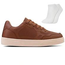 Men's Astra Casual Original Sneaker Street Skate Shoes R1458 + Socks - Camel - View 1