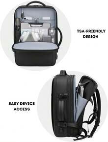 Mochila de viaje con compresor al vacío de 60L, expandible, con puerto de carga USB, maleta de mano resistente al agua (incluye bomba de vacío)