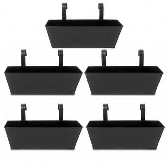 1 قطعة / 3 قطع أصص كبيرة معلقة للزهور للحواجز أو السياج بطول 16 بوصة، صندوق زراعة للشرفات والسياجات والأسوار والأروقة والشرفات بطراز ريفي، علب الزراعة المثالية للأعشاب والزهور في الحديقة