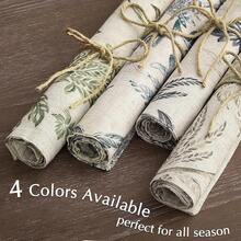 JINCHAN Linen Floral Fall Placemats Set Of 4 Cloth Table Mats Rustic Cottagecore Jacobean Outdoor Seasonal For Kitchen Dining Table Decor Non-Slip Washable Tablemats 13x19 Inch Green - Bunga | Hijau Sage - View 4