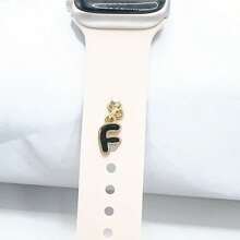 1pc Diamond Encrusted 26 English Letter Charm, Suitable For Silicone Watch Band Decoration