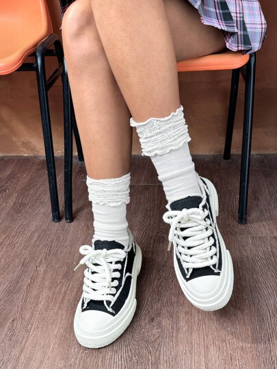 DareSee Women's Casual Sports Shoes, Large Size Canvas Low-Cut Sneakers, New Design, Non-Slip & Wear-Resistant MusicFest Y2KFest Back To School