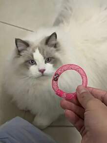 1 pieza/3 piezas/6 piezas Juguetes de autosatisfacción para gatos con forma de rosquilla, que contienen campanas, tubos flexibles, resortes y juguetes para lamer y morder, con sonidos lindos para todas las razas de gatos, fabricados de material plástico y sin necesidad de pilas