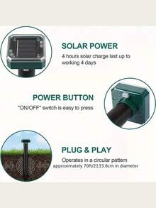 2/4/6/8/10 Packs, Solar-Powered Ultrasonic Waterproof Animal Repellers, Suitable For Outdoor Courtyards, Gardens, Orchards, Etc., Can Effectively Repel Birds, Snakes, Rats, Dogs And Other Animals. Can Be Installed On The Ground, Operated By A Switch, No Poisonous Traps - 彩色 - 查看 4