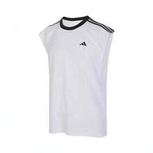 Adidas Men's All World Tank Contrast Stripe Print Sleeveless Vest Sports Tank Top JE9290 - White - View 1
