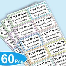 Custom Student Waterproof Name Labels - 3-Row Self-Adhesive Name Stickers With Fields For Name, Grade, Class, And ID. , Waterproof, Sticky, And Peel-Resistant, Suitable For School Supplies, Office Organization, Classroom Decoration, And Student ID Labeling.,Art Activities For Children,Warm Ambience,Winter Grace