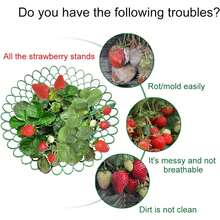 2 包/10 包，草莓植物支撑草莓种植架，配有 3 个坚固的支腿，草莓种植架可保持草莓清洁，适用于室内外花园植物 - 彩色 - 查看 9