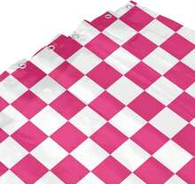 Checkered Shower Curtain, Hot Pink Shower Curtains For Bathroom, Cute Retro Checkerboard Shower Curtain Vintage Aesthetic, Machine Washable Fabric Shower Curtain, 72''x72'' - 玫紅色 - 查看 7