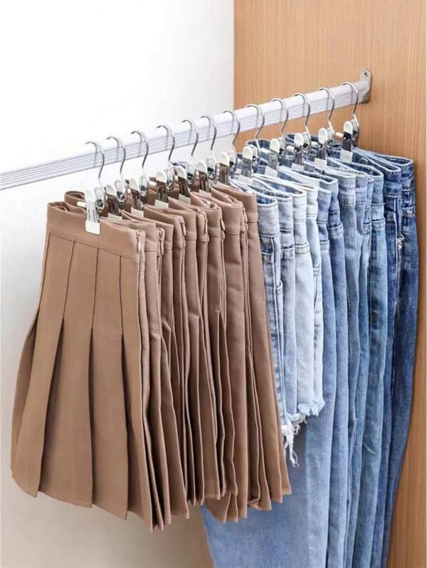 20 Pieces Of Stainless Steel Clothes Clip, Laundry Clothes Nail With Hook, Portable Hanging Clothes Clip, Wardrobe Organizer, Hanger Dress Pants Shoes Jeans Boots Skirt,Beachwear,Spring,Minimalist,Summer Tops