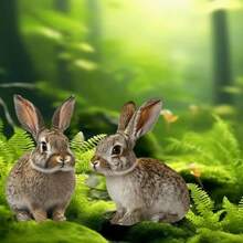 2 件亚克力兔子花园桩，有趣的庭院花园草坪户外装饰品 - 彩色 - 查看 4