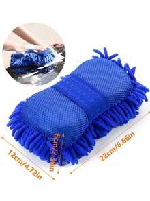 1 قطعة، إسفنجة غسيل السيارات والدراجات النارية من الشينيل الناعم والألياف الدقيقة للتنظيف الفعال وامتصاص المياه، أداة تنظيف مخصصة للسيارات، ناعمة وماصة، لتنظيف عميق، قفاز إسفنجي - أداة تنظيف مثالية لاستخدام المنزلي والخارجي