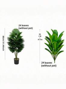 2pcs Large Artificial Palm Plants, Big Faux Banana Tree & Fan Leaf Tropical Plant Decor With 24 Leaves, Simulated Plant Arrangement, Lifelike Plastic Broad Leaf Plant Decoration, Evergreen & Realistic Tall Tropical Plants, Wide Leaf Tropical Rainforest Decorative Trees, Suitable For All Seasons Artificial Tree Potted Plants, Decoration For Home, Party, Office, Garden, Hotel, Indoor, Outdoor Decor, Home Decor