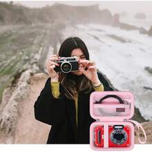 Elonbo Carrying PIXPRO WPZ2 Rugged Waterproof Digital Camera, Shockproof WiFi 4K Video Digital Camera Storage Cover Bag, Mesh Pocket Fits Battery Card. Black - 粉色 - 查看 7