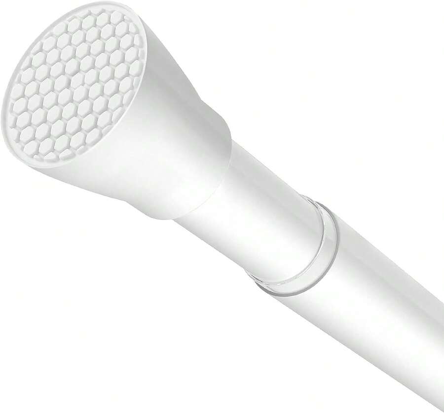 Shower Curtain Rod White Tension Rod 45 To 76 Inch Spring Curtain Rod Shower Rod Non Slip Shower Curtain Rod 1pcs For Windows No Drilling Adjustable Tension Rods Of Curtain Window Closet Kitchen - 白色 - 查看 1