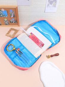 1pc Bible Cover Floral Bible Box With Handle & Zipper Back Pocket 10 Inch Women's Bible Bag, Bookmark Portable Bible Carrying Case For Bible Study, Outdoor, Daily Commuting, Study, Office Supplies, Back To School, School Supplies - Multicolor - View 7