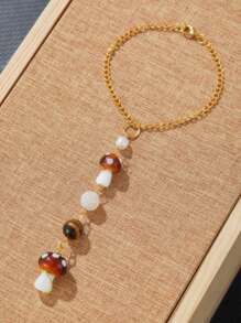 1PC Bohemian Devil's Eye Ladybug Yin Yang Symbol Mushroom Decorative Accessories, Lucky Clover Pendant For Table Tennis No. 8, Fashionable Versatile Car Decor Pendant Keychain Car Accessories Bag Charm School