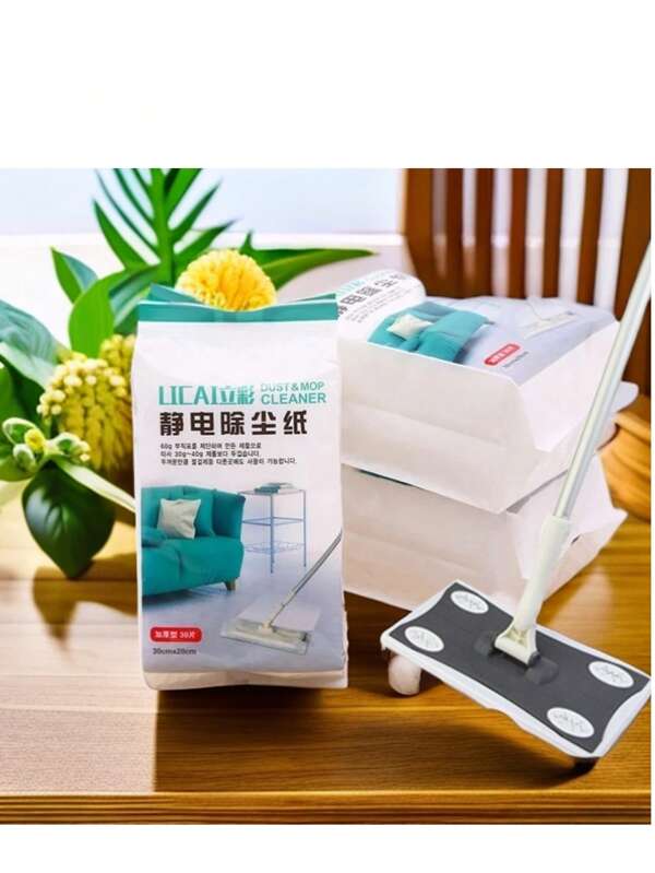 20pcs Wet Wipes / 30pcs Dry Towels, Hand-Free Flat Mop Replacement Cloth, Disposable Anti-Static Dusting Paper - Suitable For Various Mops, Hair Removal Floor Small Flat Mop, Very Suitable For Home And Commercial Use On Various Surfaces