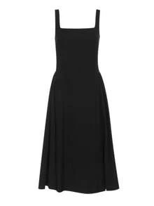 WOWDARK Damen Herbst einfaches einfarbiges Quadratausschnitt A-Linie Slip Kleid