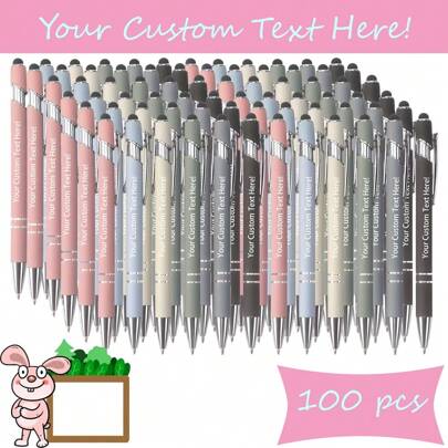 100 canetas esferográficas de metal personalizadas, cores mistas, presentes de escritório, funcionários voluntários, enfermeiros, professores, formação de equipes de colegas, presentes de aposentadoria, escrita suave com toque capacitivo, artigos de papelaria para escritório de estudantes, presentes de Natal, material escolar de tinta preta, volta às aulas, multifuncional, ornamental, reutilizável, moderno, colorido, fofo, vintage, desenho animado, kawaii, personalizado, exclusivo, personalizado, trabalhadores, clientes, estudantes, para negócios/trabalho/escritório, para escola, material de escritório e escolar, decoração de Natal