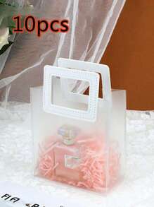 10/1 Bolso redondo transparente con efecto escarcha, bolsa de regalo del Día de San Valentín, bolsa de regalo de boda, bolsa de regalo de dama de honor con caramelos, bolsa de tienda de joyas, bolsa de regalo de dama de honor de boda
