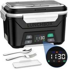 Fiambrera inalámbrica para adultos EAST OAK, fiambrera eléctrica con calentamiento automático y batería, calentador de comida portátil de 5.5 tazas con bandeja divisoria extraíble - Negro - Ver 8
