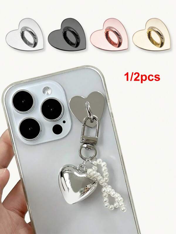DIY Heart Shape 20mm Phone Case Accessories Metal Hooks - Heart Pendant Hooks, Cell Phone Rings, Cell Phone Keychain Rings, Metal Cell Phone Rings
