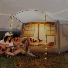 Tienda de campaña inflable con bomba, mejorada, impermeable, a prueba de viento, para glamping, de fácil montaje, para 4 estaciones, casa de cabina de aire con ventanas y puerta con malla para hasta 24 personas - como en la foto - Ver 7