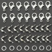 150pcs Golden/Silver/KChrome Gold/White/Gun Black/Random Color Zinc Alloy Lobster Clasp, Jump Ring And Findings Set For DIY Keychain, Key Rings, Bead Stringing, Pendants, Jewelry Craft Making Supplies
