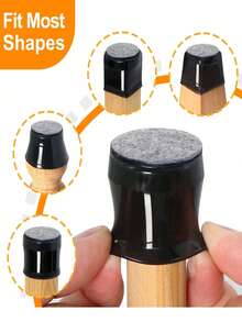 4/8/16/24 件椅腿地板保护垫，硬木地板家具垫，椅腿家具滑块，硅胶椅腿盖，防止地板刮擦并减少噪音，适用于各种室内场景（灰色）