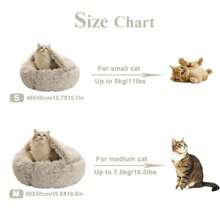 Soft Warm Long Plush Pet Bed Enclosed Round Cat Cushion Comfortable Sleep Bag Cat Nest Kennel For Small Pet Cat Nest