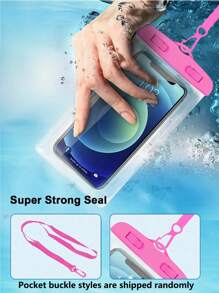 1pc Waterproof Diving Bag, Touch Screen Sealed For Swimming, Photography, Dust-Proof, Shockproof, Rainproof, Floating Gear, Convenient Phone Case. Waterproof Phone Bag With Touch Screen Function And Face Unlock, Suitable For Swimming, Rafting, Transparent Beach Bag Waterproof Phone Case Waterproof Bag
