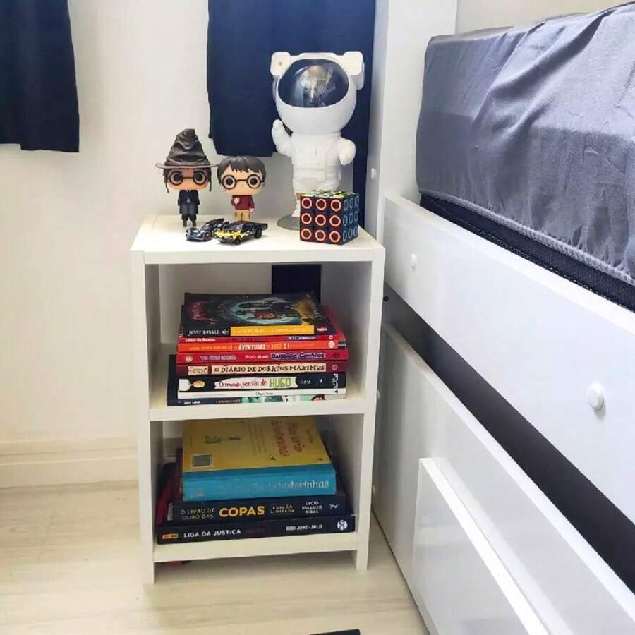 Niche Shelf Side Table Headboard For Bedroom 100% MDF White - 白色 - 查看 1