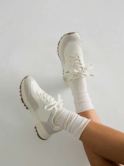 SRSOO 2025 复古运动鞋厚底休闲厚底女鞋，秋季/春季