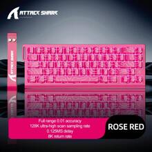 ATTACK SHARK Teclado Mecânico Gamer ATTACK SHARK X68HE com Chave Magnética, Acionamento Rápido 0,01mm, Taxa de Atualização 8000Hz, SOCD/Rs 0,125ms para Jogos Profissionais