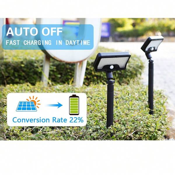 1 pieza Luz de estaca para jardín con sensor inteligente y energía solar, impermeable, 3 modos ajustables, fácil instalación, amplia área de iluminación, 360 grados rotable, adecuado para jardín, parque, iluminación del patio