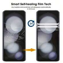 3Pcs Privacy Hydrogel Film For Galaxy Z Flip Series, Polyethylene Terephthalate Glossy Screen Protector, Fingerprint Compatible, Anti-Scratch, Ultra HD, Non-Tempered Soft Guard
