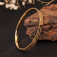1 chiếc vòng tay may mắn hình rồng phượng bằng thép không gỉ mạ vàng 18K, phụ kiện cổ điển thanh lịch đa năng, phù hợp cho trang phục hàng ngày của phụ nữ, đám cưới, quà tặng cho bạn gái - Vòng tay kín Phượng Hoàng Vàng - Xem 8