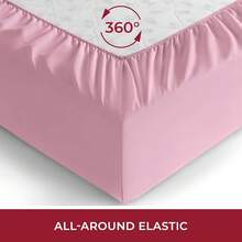 Mellanni King Fitted Sheet - Iconic Bedding Sheets With Up To 16 Inch Deep Pocket - Soft & Cooling - Fade & Stain Resistant - 1 PC (King, Light Blue) - 粉色 - 查看 4