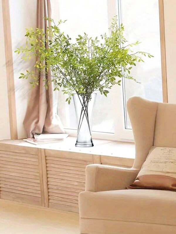 3PCS,Man-Made Modern Simple Bamboo Leaf Ornament, Non-Fading Plastic Plant Imitation Foliage Decoration, Suitable For Home Indoor And Outdoor Decoration, Home Various Desktop Office Desktop Decoration, Bedroom, Living Room, Study, Kitchen, Bathroom, Fireplaces, Entryway, Balconies, Office Scenes, Door Decor