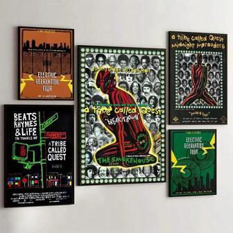 1/3PCS Wall Art Poster Optional Frame Vintage A Tribe Called Quest Band Classic Vintage Poster Decoration Painting Wall Art Canvas Printing Poster Cute Room Decoration