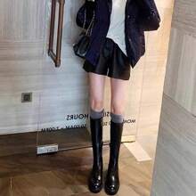 Cowhide Leather Version * Genuine Leather Thick Sole Over The Knee Boots Women 2025 New Fashion Lily Shopping Party Gift Valentine's Day Birthday Gift Mother's Day Narrow Brown Boots Boots Knight Shoes Women Fashion Boots - 黑色 - 查看 4