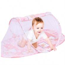 1 Stück Kindermückennetz zum Falten, Baby Mückennetz für Kinderbett ohne Installation, Cartoon Schiff-förmiges Mückennetz mit Reißverschluss, faltbares Mückennetz für Kinderbett