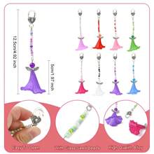 4 unidades Llavero con colgante de flor de ángel con cierre de langosta de aleación, 125 mm, material para hacer joyas DIY, para decorar mochilas, teléfonos, cajas, auriculares, espejo retrovisor del coche, regalo del Día de San Valentín