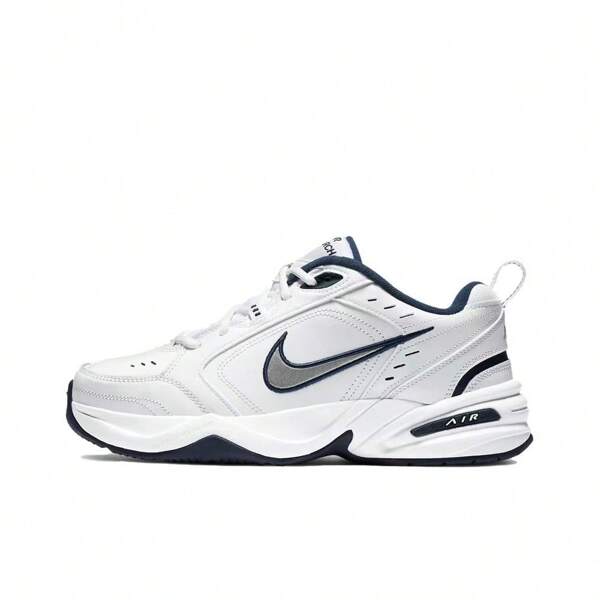 Nike أحذية كاجوال كلاسيكية ريترو منخفضة الكعب للرجال من جلد السويد الأبيض والأزرق الكلاسيكي، سهلة الارتداء وعدم الانزلاق
